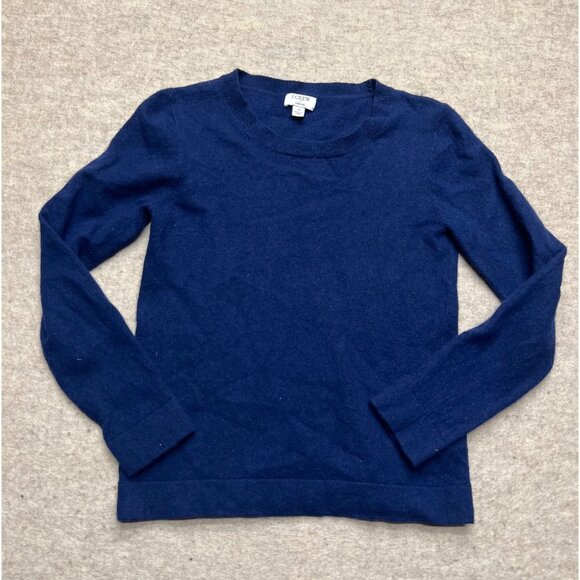 J.Crew Sweaters - J.Crew Blue Teddie Crewneck Wool Blend Long Sleeve Sweater Women's Size 2